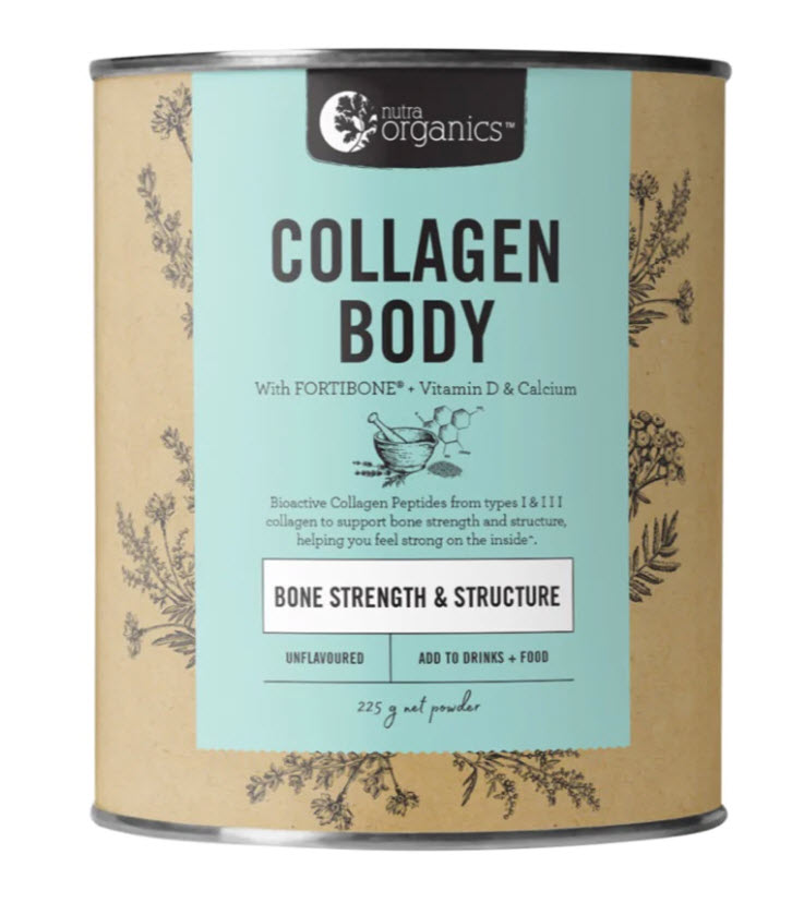 Nutra Organics Collagen Body with Fortibone + Vitamin D & Calcium Unflavoured 225g